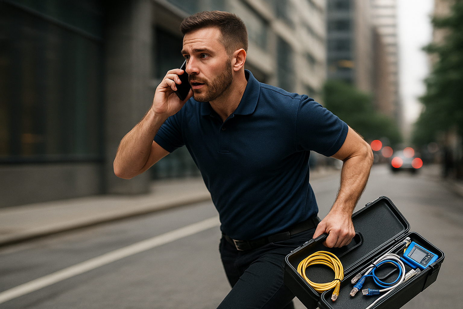 Technicien intervenant rapidement